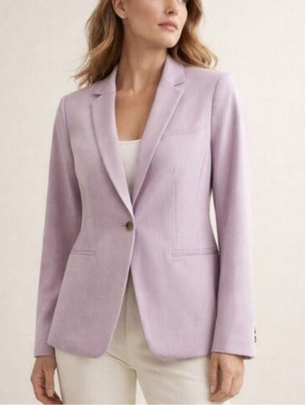 Banana Republic Long And Lean Lilac Single-Button Blazer